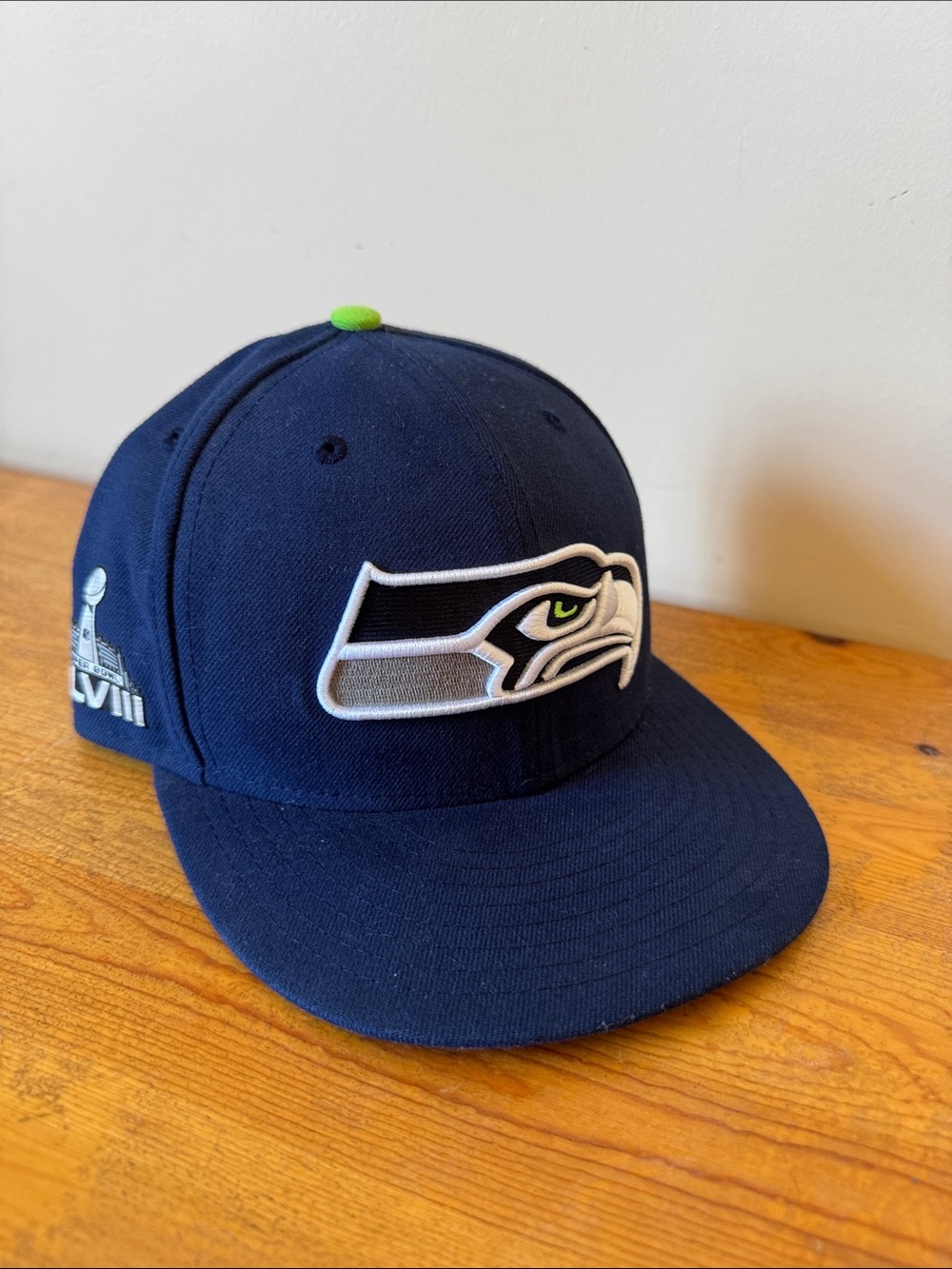 New Era Navy Blue 59FIFTY Fitted Seahawks Hat